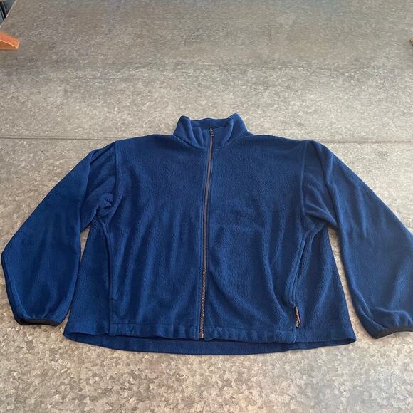 Vintage Woolrich Polartec Fleece Full Zip Sweatshirt Jacket Mens Medium Blue 90s - Picture 2 of 13